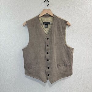 Banana Republic Men’s Micro Houndstooth Linen Blend Vest Size M